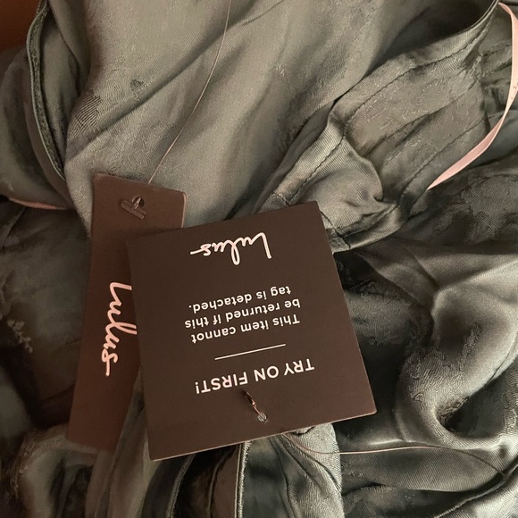 LULUS Exceptional Ideal Emerald Green Satin Jacquard Midi Dress - Picture 6 of 6